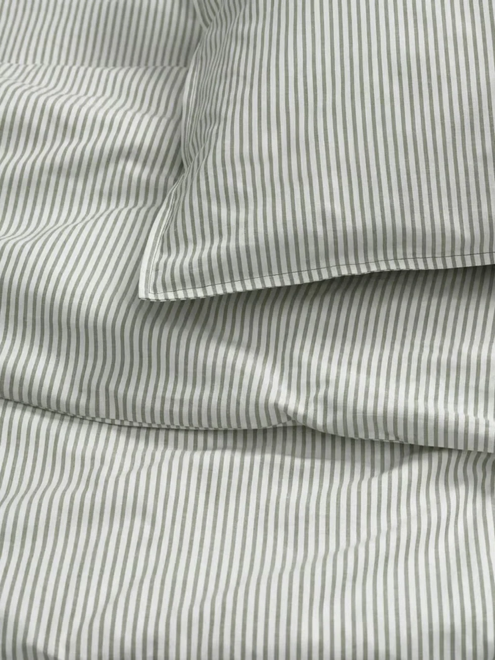 Striped Sage Green Home Bedding Duvet Cover Set